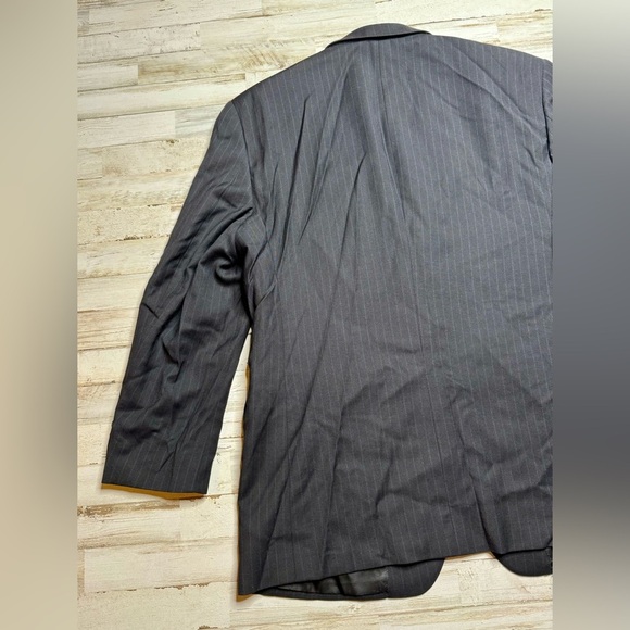 Jos. A. Bank Mens Black Wool Classic Fit Sport Coat Blazer Jacket 43R Pinstripe - Picture 8 of 11